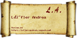 Löfler Andrea névjegykártya
